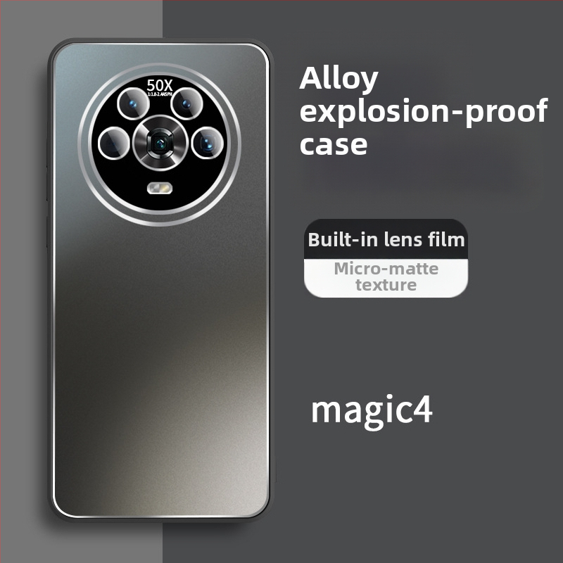 Honor Magic4 kompatibil mobiltelefon-tok – lencsefilm alumíniumötvözetből, matt felület, ívelt kialakítás, ütésálló, hőelvezetés, érintésnyom-mentes, zuhanásálló (Kompatibilis az Honor Magic4)