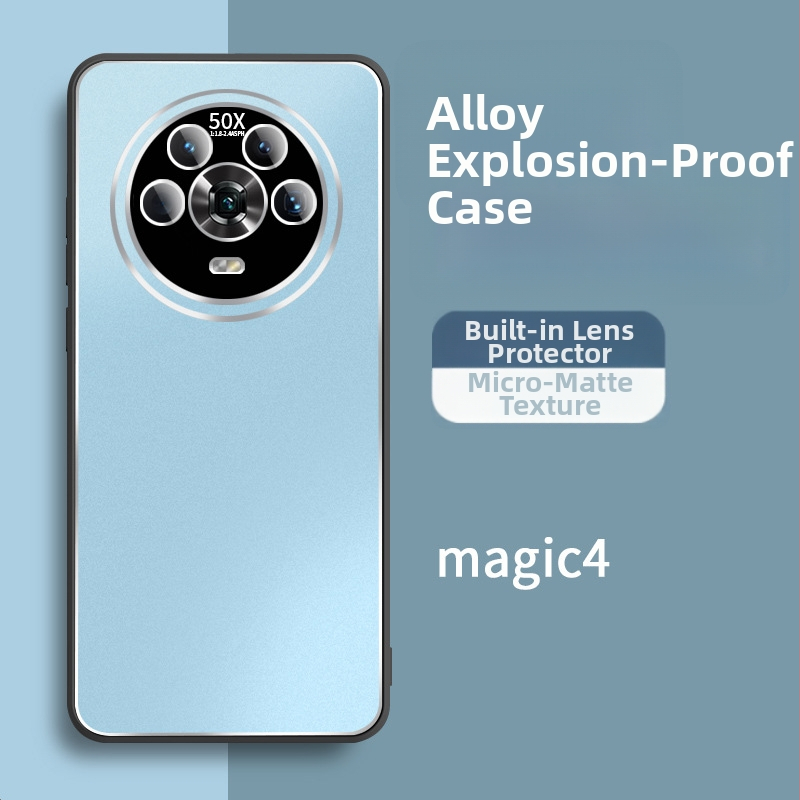 Honor Magic4 kompatibil mobiltelefon-tok – lencsefilm alumíniumötvözetből, matt felület, ívelt kialakítás, ütésálló, hőelvezetés, érintésnyom-mentes, zuhanásálló (Kompatibilis az Honor Magic4)