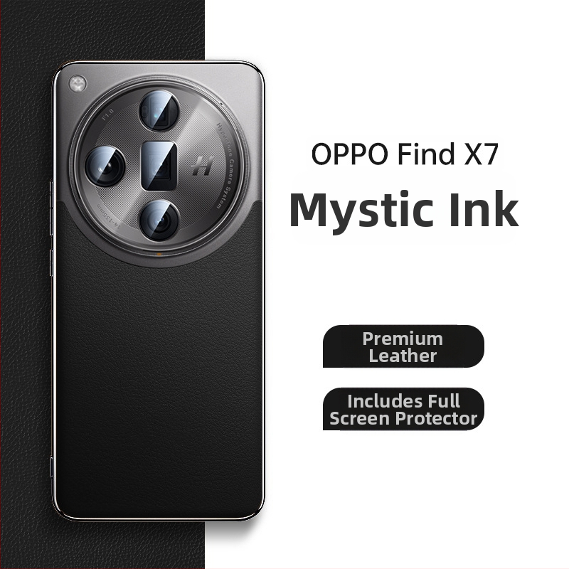 OPPO Find X7 Pro aizsargkorpuss mobilajam telefonam, patiesa āda, karstās presēšanas izstrāde, pielāgojama, aizsardzība pret nolietošanos un kritieniem.