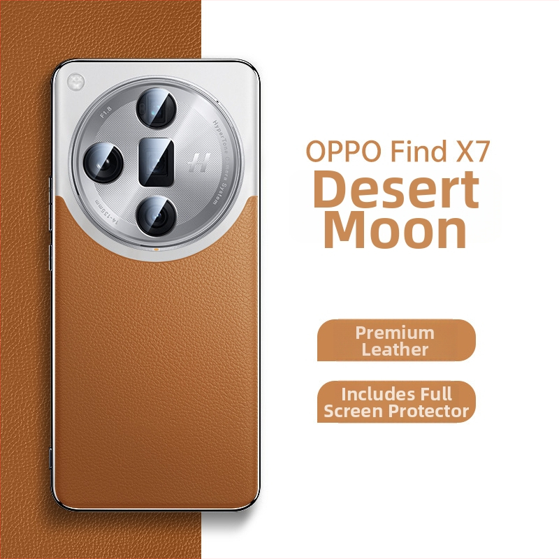 OPPO Find X7 Pro aizsargkorpuss mobilajam telefonam, patiesa āda, karstās presēšanas izstrāde, pielāgojama, aizsardzība pret nolietošanos un kritieniem.