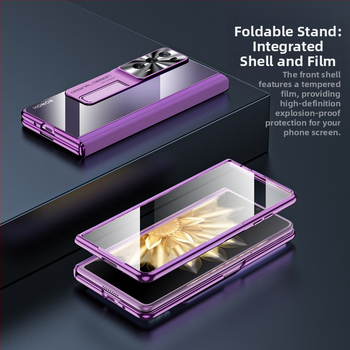 Aizsargapvalks Honor MagicV2 ar elektroplēšu šarnīru, no PC materiāla, izturīgs pret triecieniem un pirkstu nospiedumiem