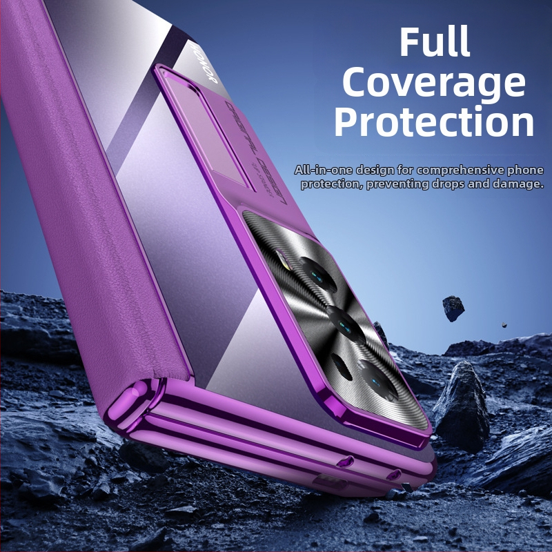 Aizsargapvalks Honor MagicV2 ar elektroplēšu šarnīru, no PC materiāla, izturīgs pret triecieniem un pirkstu nospiedumiem