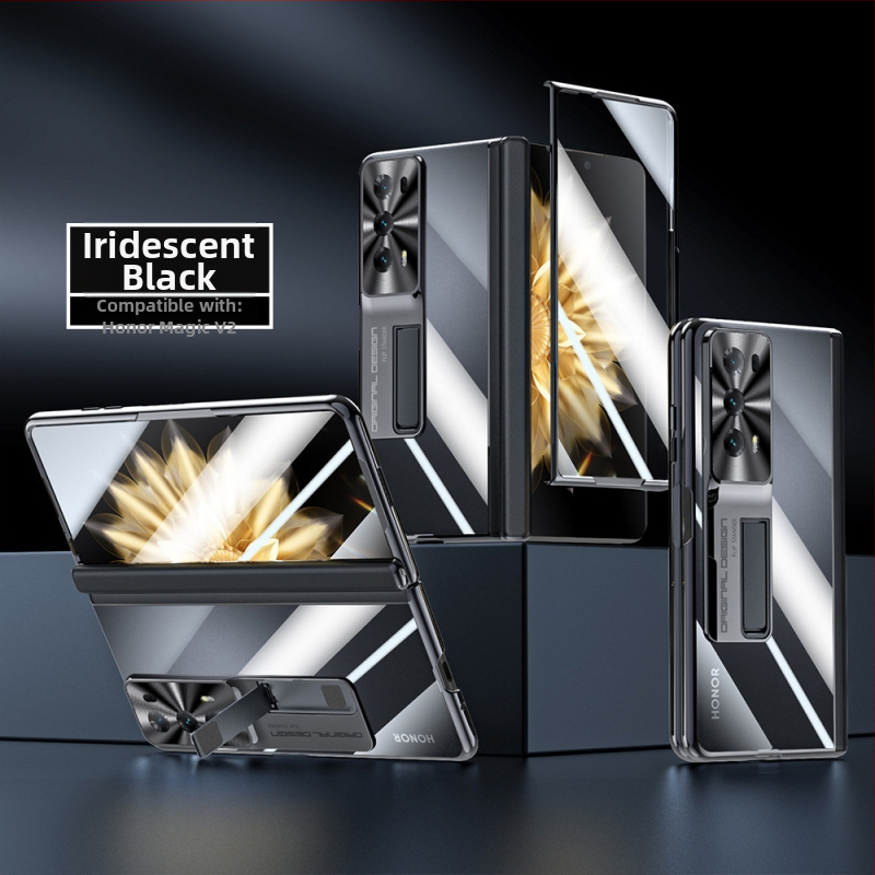 Aizsargapvalks Honor MagicV2 ar elektroplēšu šarnīru, no PC materiāla, izturīgs pret triecieniem un pirkstu nospiedumiem