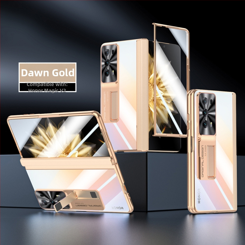 Aizsargapvalks Honor MagicV2 ar elektroplēšu šarnīru, no PC materiāla, izturīgs pret triecieniem un pirkstu nospiedumiem