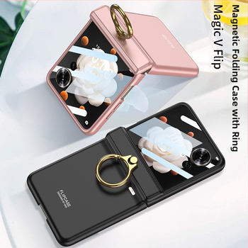 Honor MagicVflip telefona vāciņš ar stiprinājumu un magnētisku statīvu | Materiāls PC, Elektroplating, Pielāgošana, Funkcijas: stiprinājums, magnēts, kritienu aizsardzība