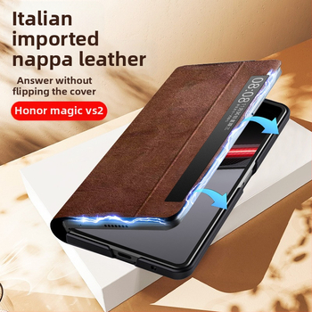 Kryt na telefón pre Honor MagicV2RSR – kožený, flip kryt s plnou ochranou, holster štýl, reliéfna úprava, proti pádu