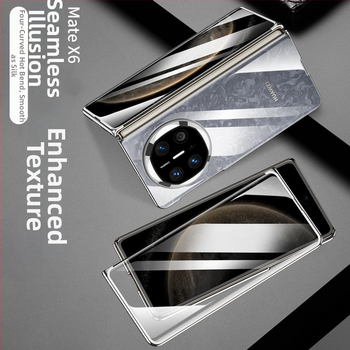 Huawei Mate X6 telefona lieta ar fantomisku salocamo ekrānu, integrēta aizsardzība, PC korpuss ar elektroplatingu, kolekcijas izdevums, pret kritienu aizsardzība