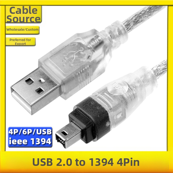 USB–1394 adaptér kábel (4-pin FireWire) pre PC DV záznam, dĺžka 1,5 m, meď bez oxigénu
