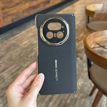 Kućište za Honor Magic V5 s magnetskom zaštitom središnje osi, potpuno pokriće objektiva, kožni materijal, elektropliranje, otpornost na pad