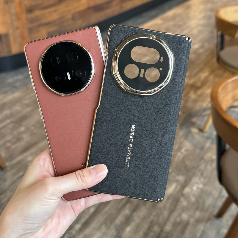 Kućište za Honor Magic V5 s magnetskom zaštitom središnje osi, potpuno pokriće objektiva, kožni materijal, elektropliranje, otpornost na pad