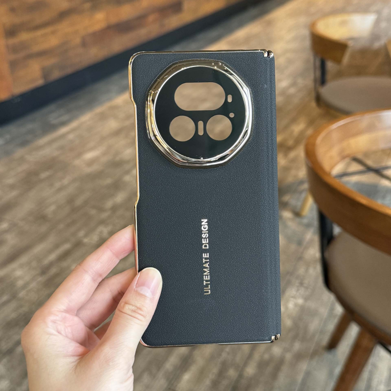 Kućište za Honor Magic V5 s magnetskom zaštitom središnje osi, potpuno pokriće objektiva, kožni materijal, elektropliranje, otpornost na pad