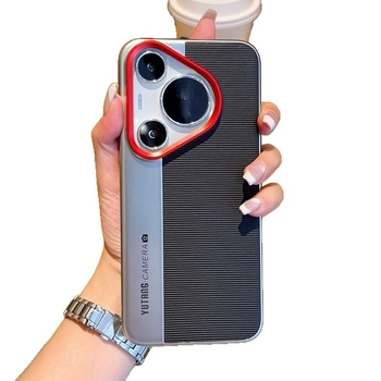Huawei Pura80Ultra – husă pentru telefon în stil cameră instantanee, cu inel de obiectiv; Material PC; Electroplacare; Șocuri și protecție la cădere, Difuziune termică
