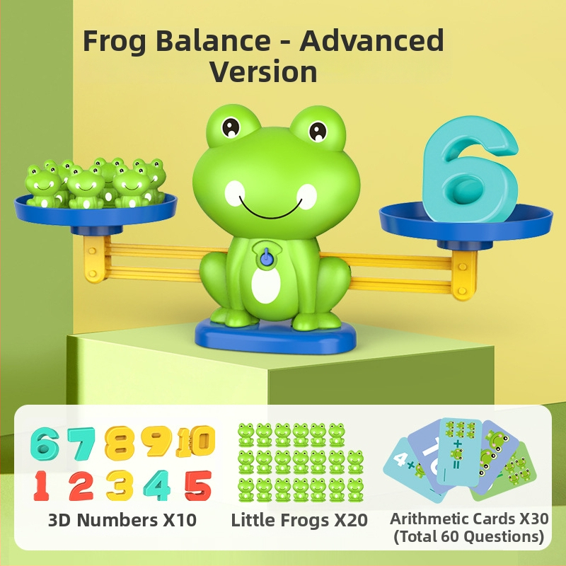 Vzdelávacia hra na rovnováhu s digitálnou žabkou pre deti 4-6 rokov: podpora logického myslenia a duševného rozvoja, DIY kompatibilné, plast