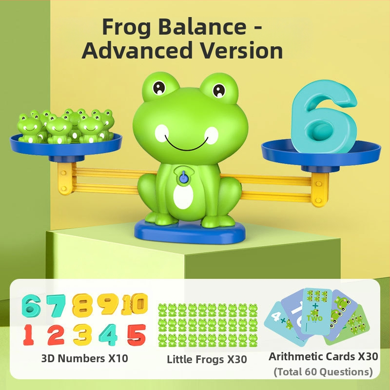 Vzdelávacia hra na rovnováhu s digitálnou žabkou pre deti 4-6 rokov: podpora logického myslenia a duševného rozvoja, DIY kompatibilné, plast