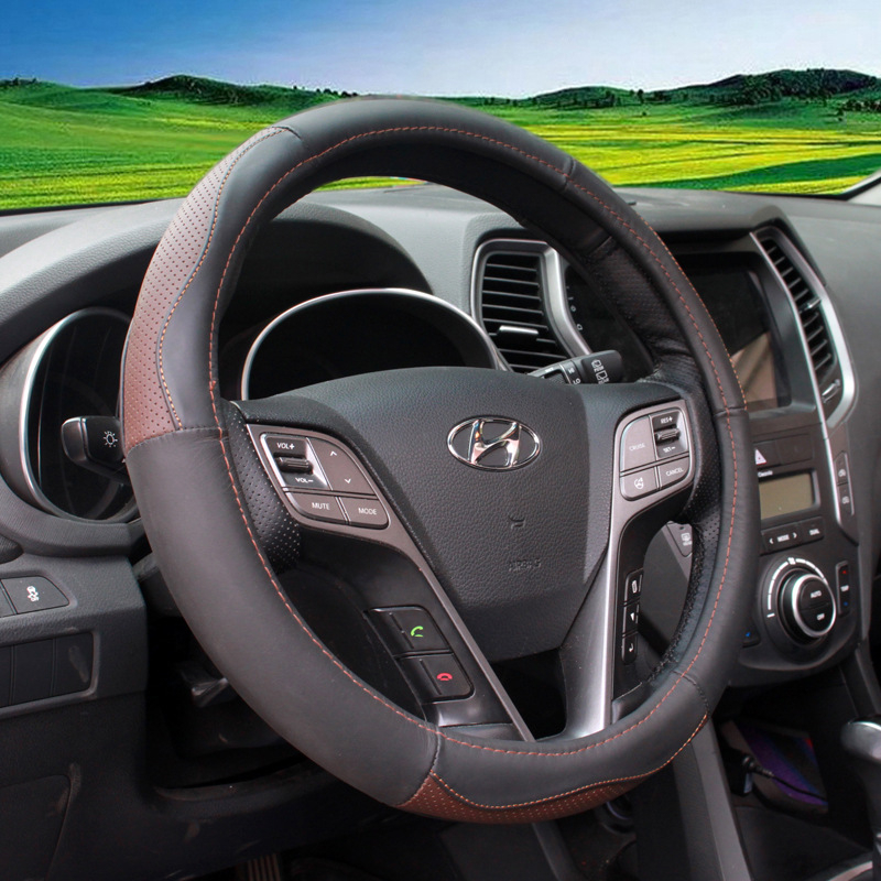 Κάλυμμα τιμονιού από γνήσιο δέρμα, έξι τμημάτων, αθλητικό στυλ, καθολική εφαρμογή, απορροφά τον ιδρώτα, αναπνέει, αντιολισθητικό, Eternity