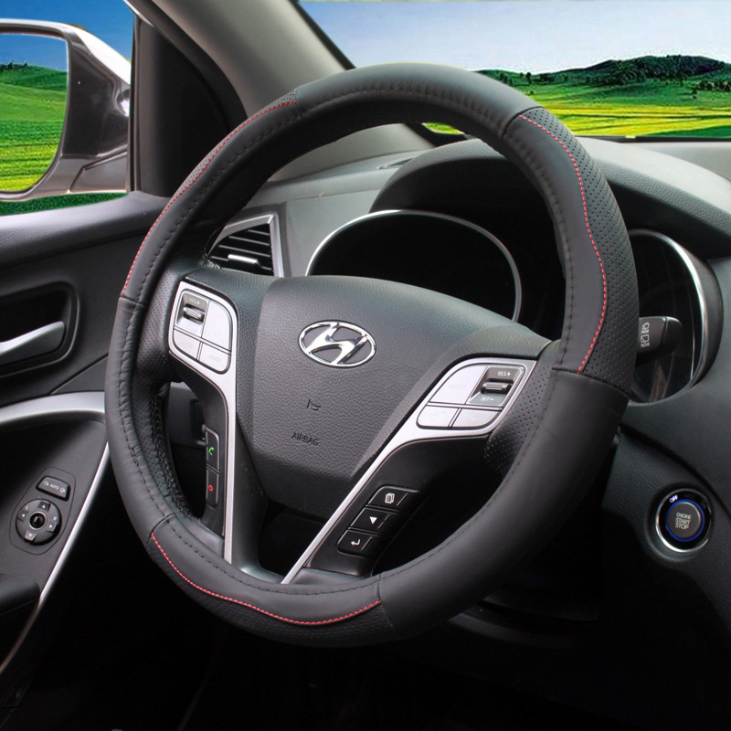 Κάλυμμα τιμονιού από γνήσιο δέρμα, έξι τμημάτων, αθλητικό στυλ, καθολική εφαρμογή, απορροφά τον ιδρώτα, αναπνέει, αντιολισθητικό, Eternity