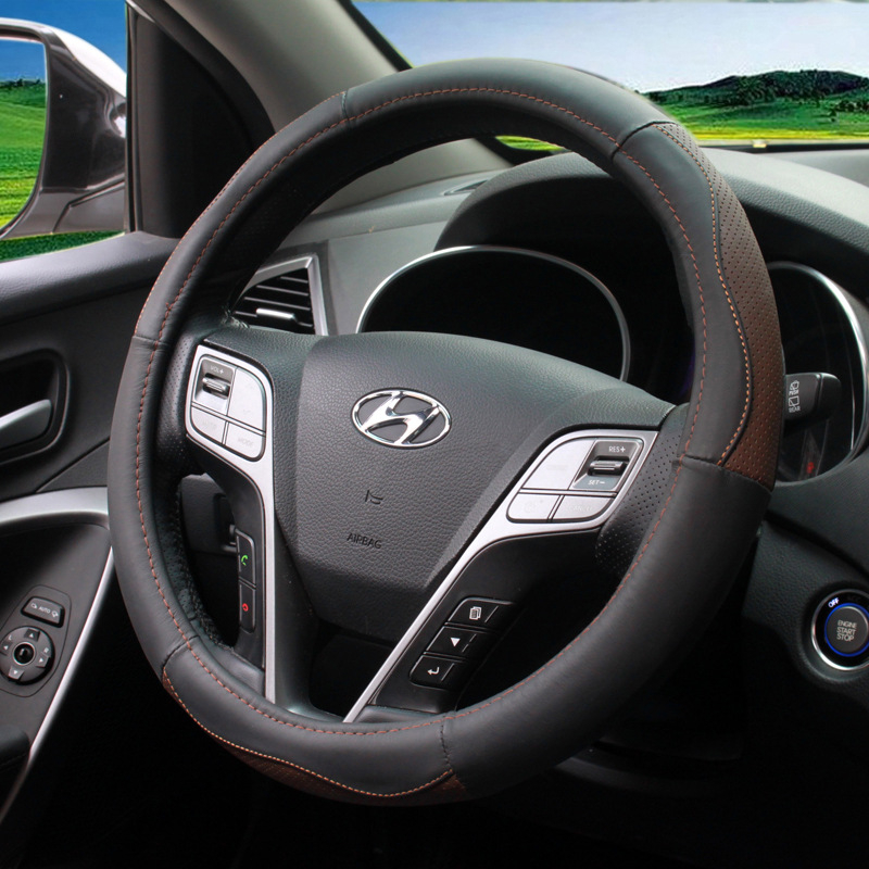 Κάλυμμα τιμονιού από γνήσιο δέρμα, έξι τμημάτων, αθλητικό στυλ, καθολική εφαρμογή, απορροφά τον ιδρώτα, αναπνέει, αντιολισθητικό, Eternity