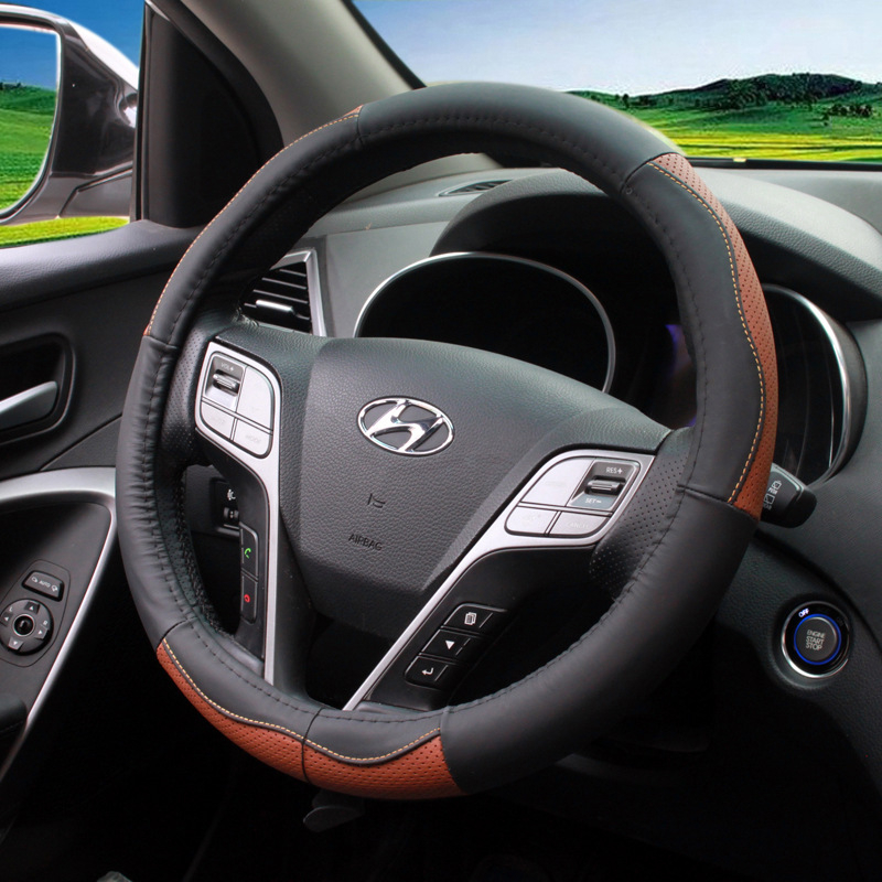 Κάλυμμα τιμονιού από γνήσιο δέρμα, έξι τμημάτων, αθλητικό στυλ, καθολική εφαρμογή, απορροφά τον ιδρώτα, αναπνέει, αντιολισθητικό, Eternity