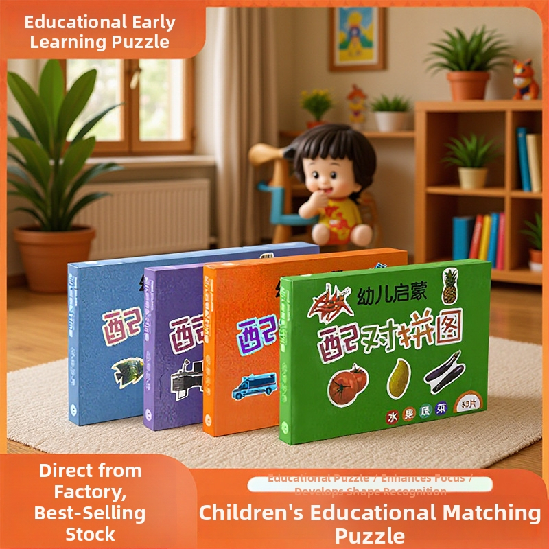 Výchovné kartičky s puzzle pre skoré vzdelávanie — kartičky na čítanie pre deti 4-6 rokov, unisex, papier