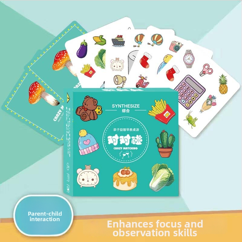 Deti kartová spoločenská hra: vzdelávacie karty na pamäť a myslenie, interaktívna hra rodičov a detí, podpora sústredenia (Materiál: Jam; Kategória: kartové spoločenské hry; Vek: 7–14; Rozvoj schopností: emocionálny, vizuálny, intelektuálny, koordinácia ru