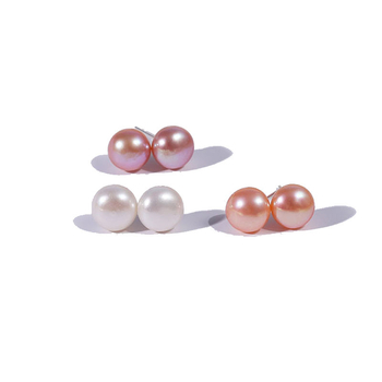 Náušnice zo striebra 925, s perlami, Geometrický dizajn, Dámsky kancelársky štýl