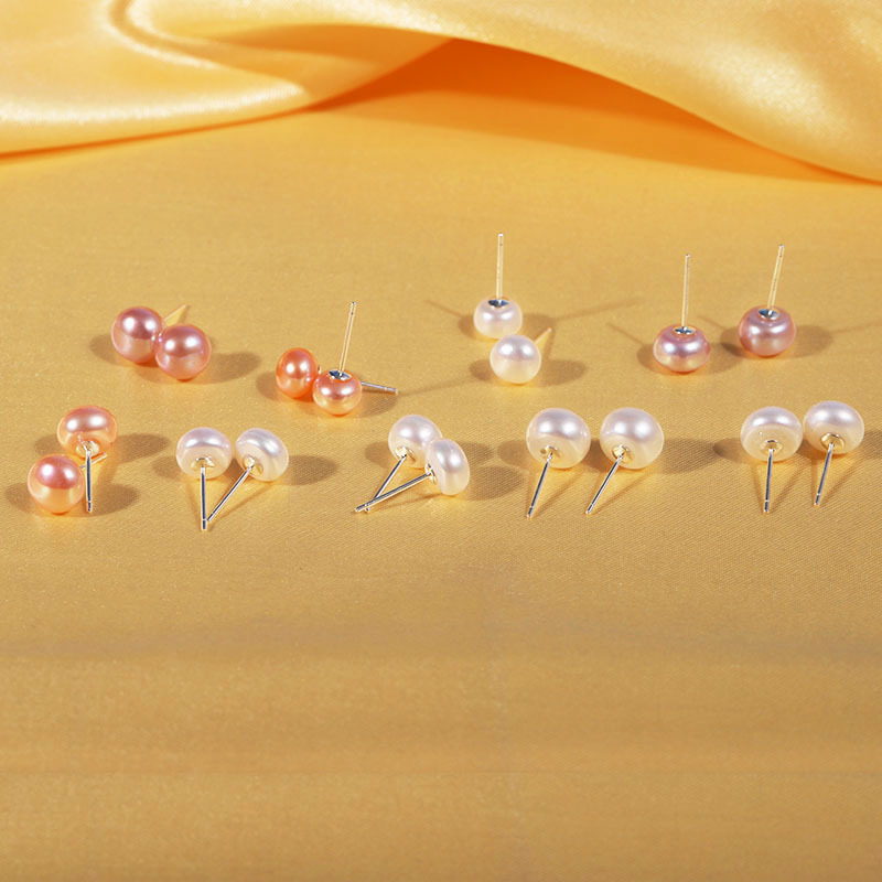 Náušnice zo striebra 925, s perlami, Geometrický dizajn, Dámsky kancelársky štýl