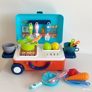 Szimulált konyhai játék készlet edényekkel, doktor és sminkmester szerepekkel, kis kézműves; műanyag fejlesztő játék 4–6 éveseknek
