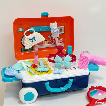 Szimulált konyhai játék készlet edényekkel, doktor és sminkmester szerepekkel, kis kézműves; műanyag fejlesztő játék 4–6 éveseknek