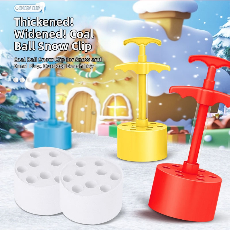 Plastikust lumemängu tööriist lastele — lumeklipp, lumevii vorm, väline lumemäng, vanus 4–6 aastat, võrgukott pakend