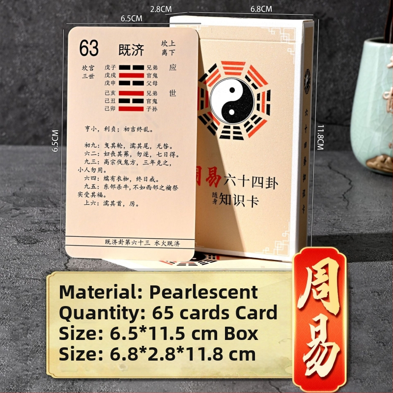 Karty na čítanie dlane a tváre s feng shui, I Ching Bagua pre veštenie — papierové kartičky; balenie: farebná krabička; vhodné pre 14+