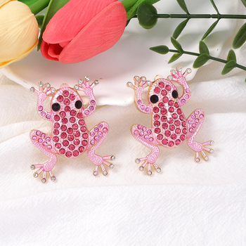 Náušnice Mi xuan, žabí tvar, zinková zliatina, elektroplátované, ľahký luxusný štýl