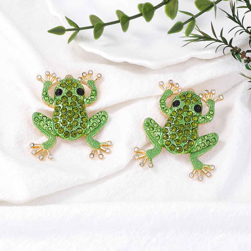 Náušnice Mi xuan, žabí tvar, zinková zliatina, elektroplátované, ľahký luxusný štýl