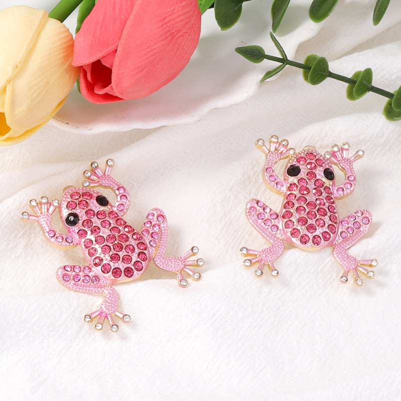 Náušnice Mi xuan, žabí tvar, zinková zliatina, elektroplátované, ľahký luxusný štýl