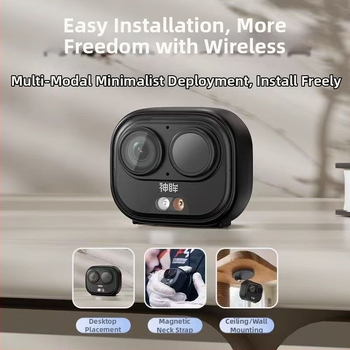 God's Eyes BC6/BC6+/BC6V kompaktā novērošanas kamera ar 2MP sensoru, 2.8mm objektīvs, 0–10 m diapazons, iebūvēts mikrofons, vadība ar mobilo lietotni (Android/iOS)