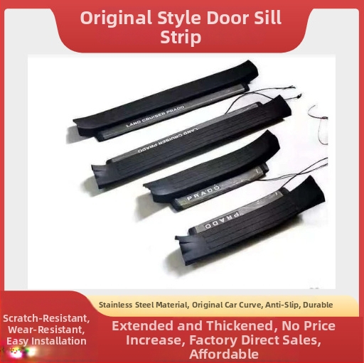 Jmt Nerezová oceľová dverová prahová lišta so svetlom pre Fj150/Fj200/Fj250 Prado AT