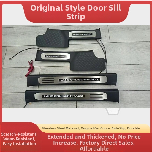 Jmt Nerezová oceľová dverová prahová lišta so svetlom pre Fj150/Fj200/Fj250 Prado AT
