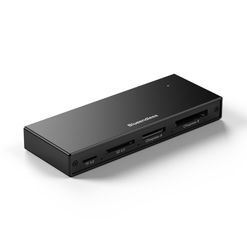 Петпортов USB 3.2 високоскоростен четец за карти - CF/SD/TF поддръжка, USB/Type-C двоен конектор, корпус от алуминиева сплав, 5V захранване
