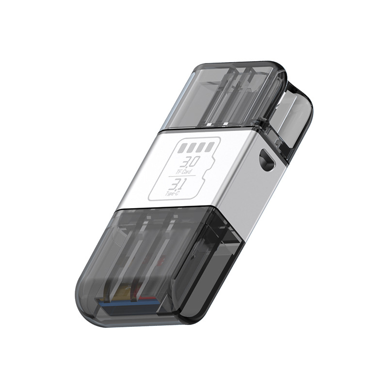 Четец за TF карти USB 3.1, Type-C и USB, 2-в-1, метален корпус