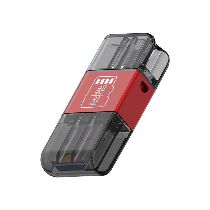 Четец за TF карти USB 3.1, Type-C и USB, 2-в-1, метален корпус
