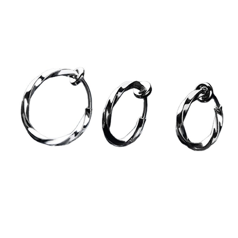 Möbius ušni klips – Unisex, titan čelik, bez rupa, polirani završetak, hip-hop stil