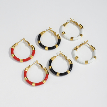 Naušnice od nehrđajućeg čelika - geometrijski krugovi, elektroplatiranje, Xiantong, ženski svakodnevni nakit