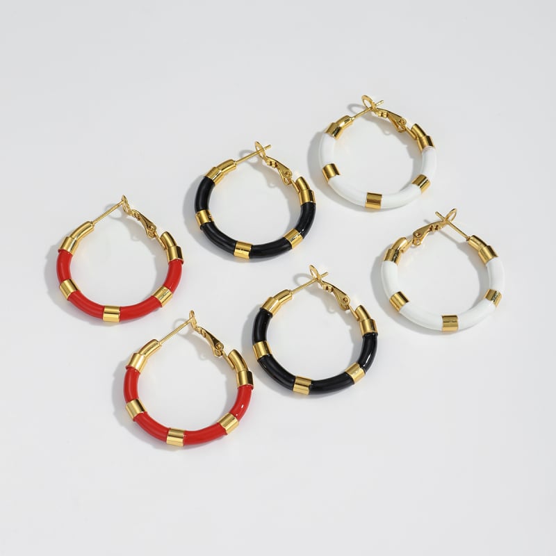 Naušnice od nehrđajućeg čelika - geometrijski krugovi, elektroplatiranje, Xiantong, ženski svakodnevni nakit