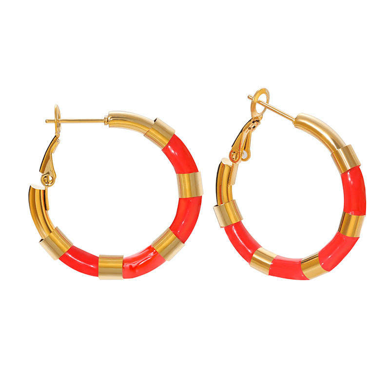 Naušnice od nehrđajućeg čelika - geometrijski krugovi, elektroplatiranje, Xiantong, ženski svakodnevni nakit