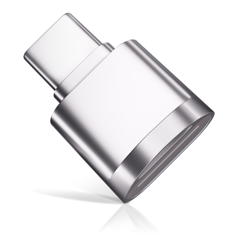 TYPE-C mobiltelefon kártyaolvasó, TF-kártya támogatás, USB 2.0 OTG, külső fém test
