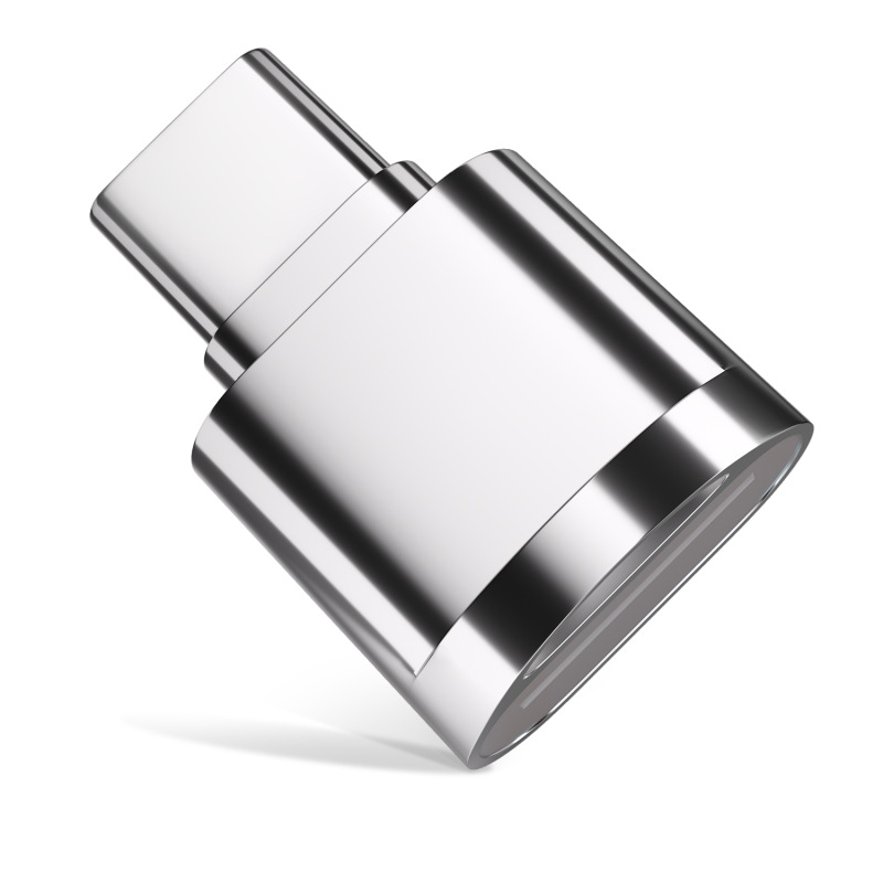 TYPE-C mobiltelefon kártyaolvasó, TF-kártya támogatás, USB 2.0 OTG, külső fém test