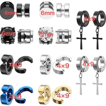 Roostevabast terasest kõrvaklipsud – unisex, geomeetriline disain, elektroplaadimine