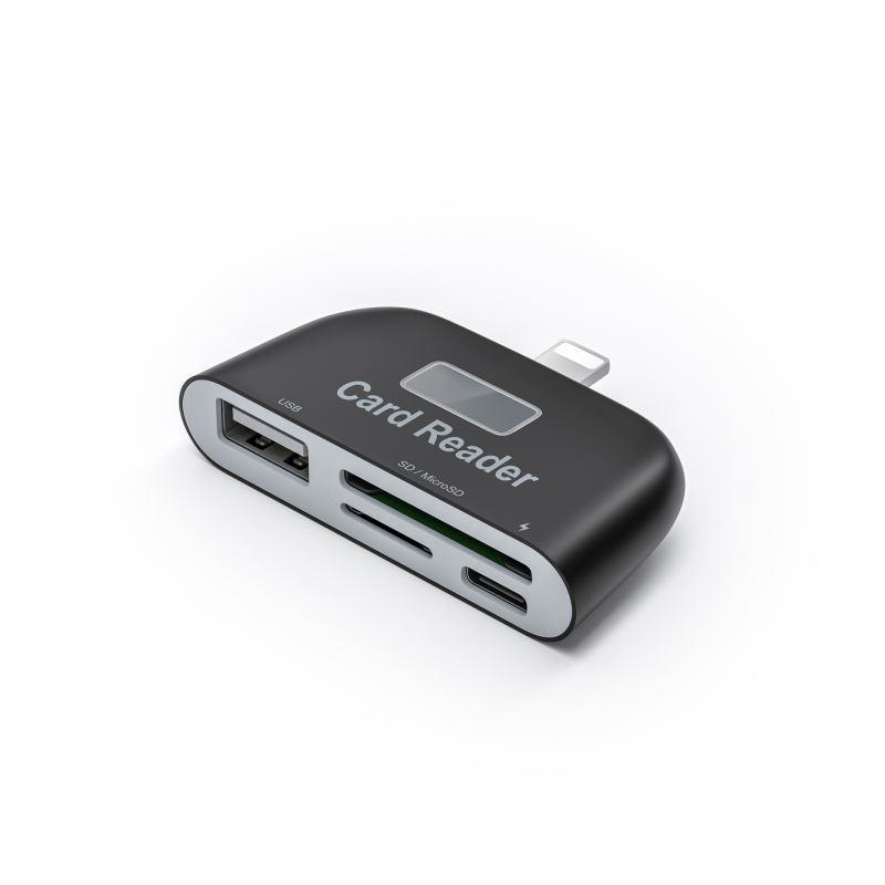 OTG 4-σε-1 αναγνώστης καρτών με USB-C/USB 2.0, SD/SDHC/TF — εξωτερικός για Apple iPhone/iPad, Android τηλέφωνα, υπολογιστές και tablet