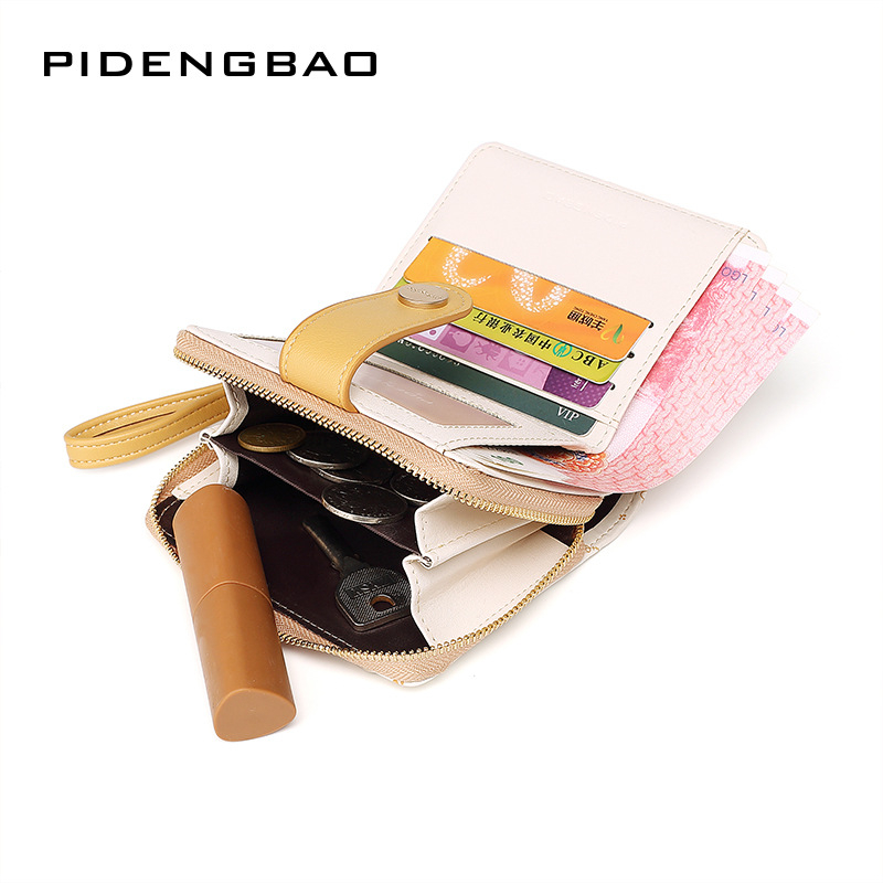 Дамски портфейл от PU кожа с котешки принт, джоб за карти и цип за монети – градски стил, водоустойчив