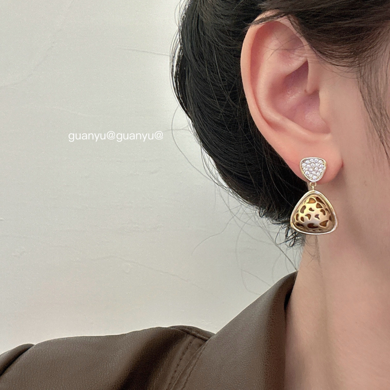 Geometriai formájú cirkóniumos fém medálos fülbevalók nőknek, elektroplakolás, 925-ös ezüst tűkkel, személyre szabott trend