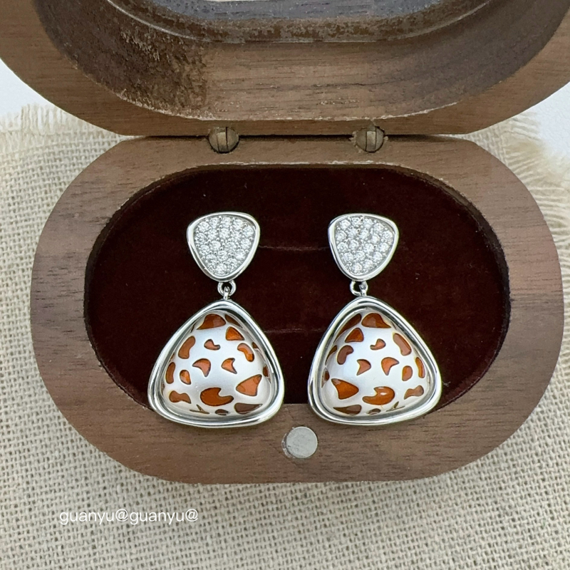 Geometriai formájú cirkóniumos fém medálos fülbevalók nőknek, elektroplakolás, 925-ös ezüst tűkkel, személyre szabott trend